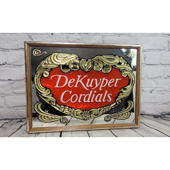 Vintage Framed DeKuyper Cordials Bar Mirror - Picture 3 of 6